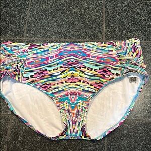 Kenneth Cole Reaction Multicolor Geometric Print Bikini Bottoms